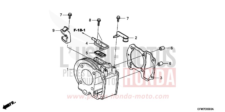 CYLINDRE de NHX 110 Lead CANDY LUCID RED (R264) de 2008